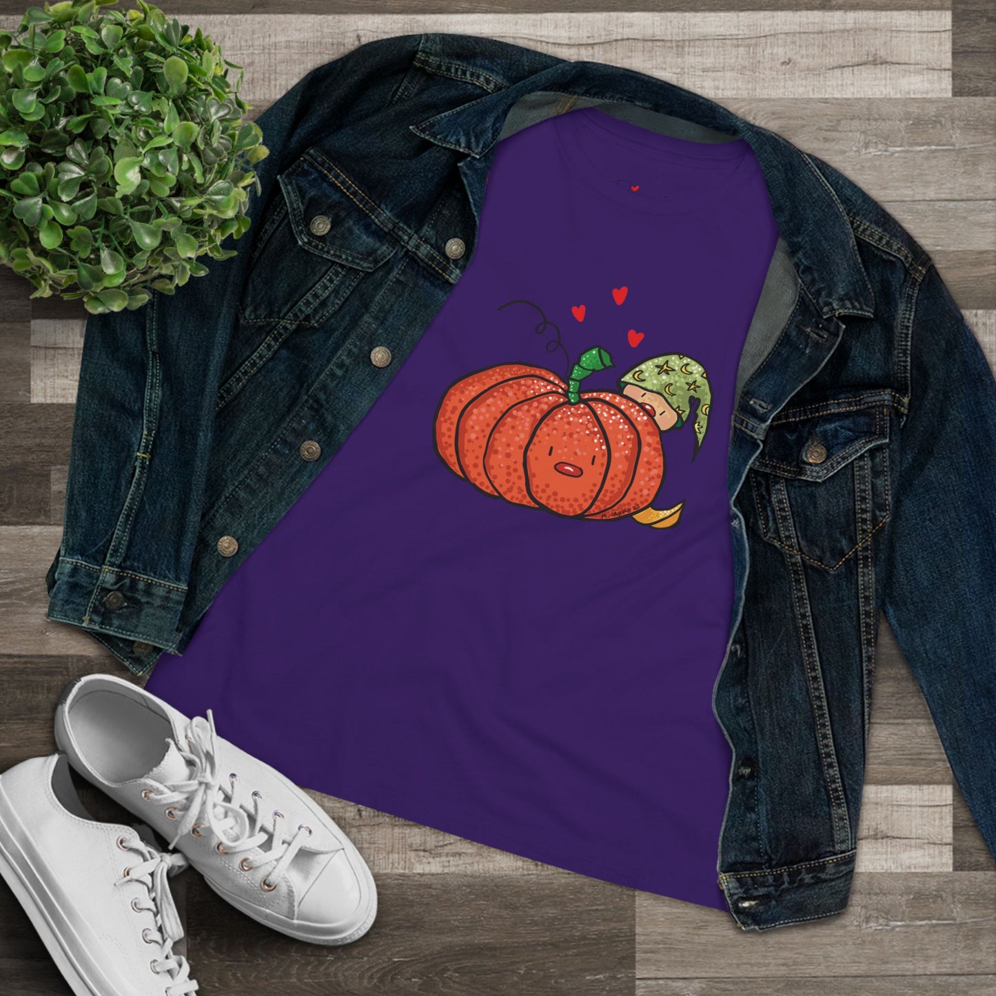 Funny Pumpkin Women's Cotton Tee - Cute Fall Shirt for Halloween and Harvest Celebrations