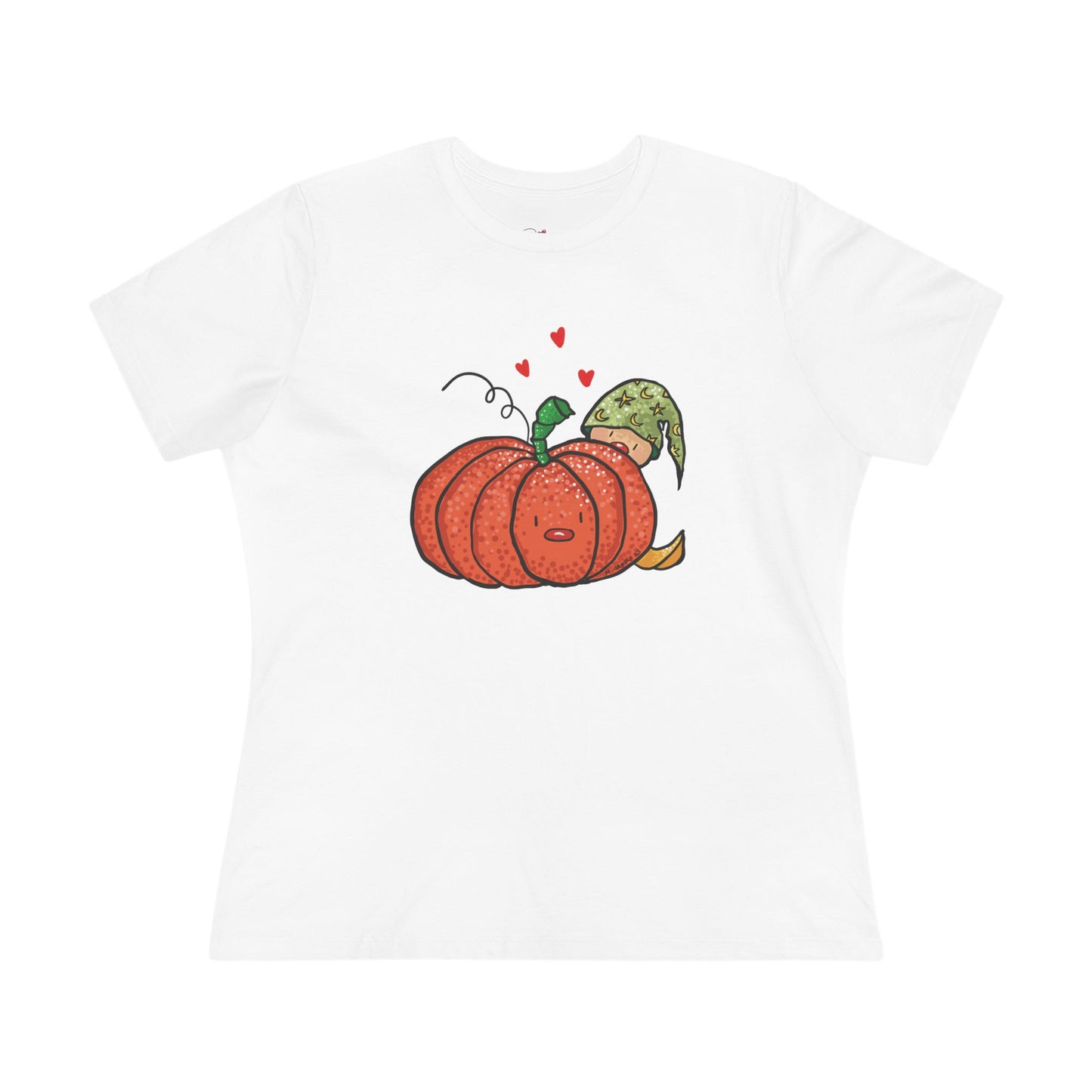 Funny Pumpkin Women's Cotton Tee - Cute Fall Shirt for Halloween and Harvest Celebrations
