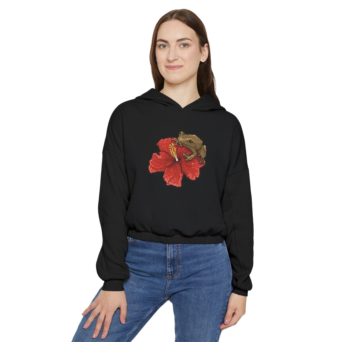 Coqui & Maga Flower Cinched Bottom Hoodie