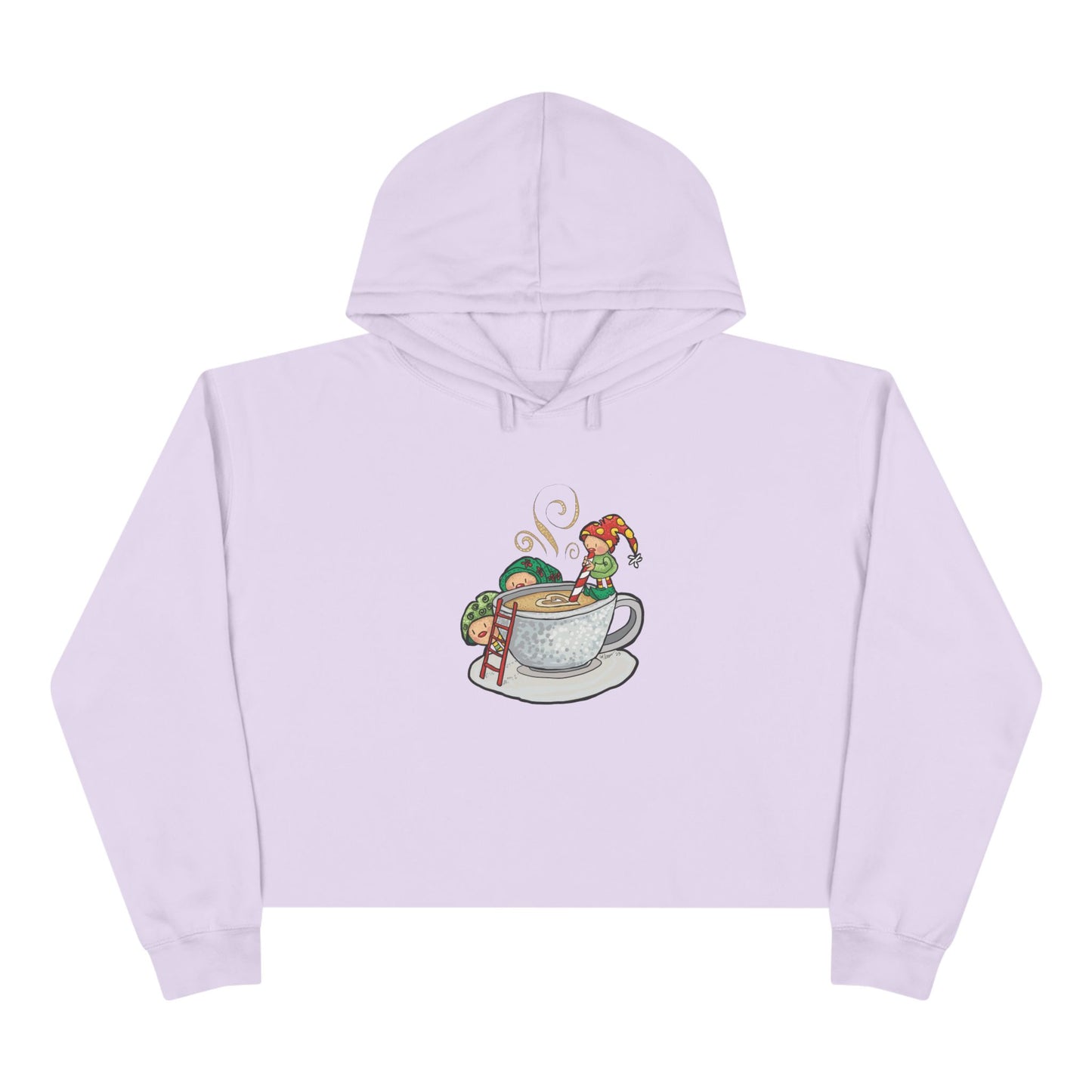 Christmas coffee Crop Hoodie