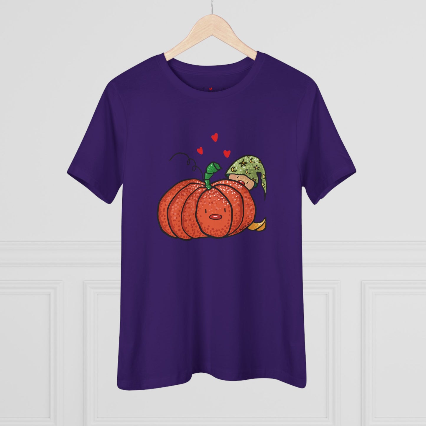 Funny Pumpkin Women's Cotton Tee - Cute Fall Shirt for Halloween and Harvest Celebrations
