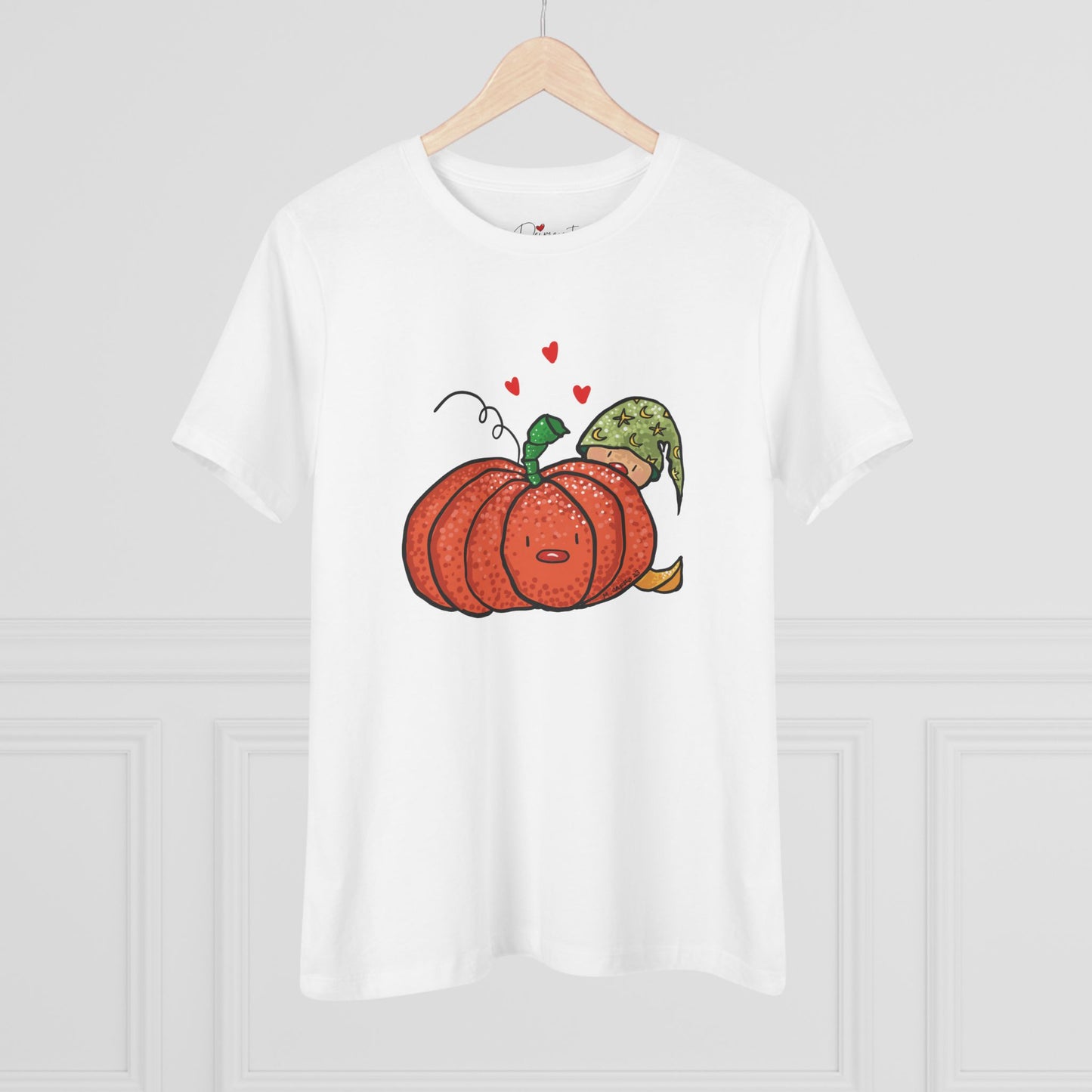 Funny Pumpkin Women's Cotton Tee - Cute Fall Shirt for Halloween and Harvest Celebrations