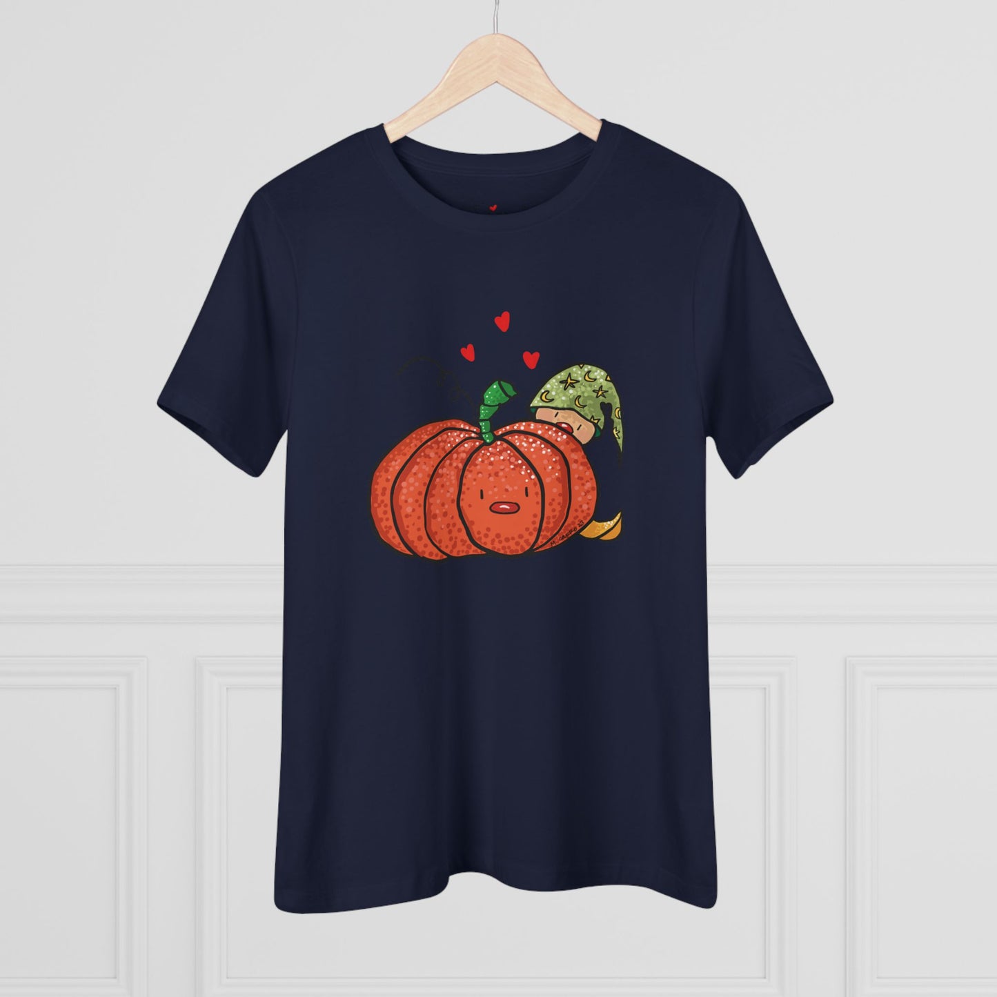 Funny Pumpkin Women's Cotton Tee - Cute Fall Shirt for Halloween and Harvest Celebrations