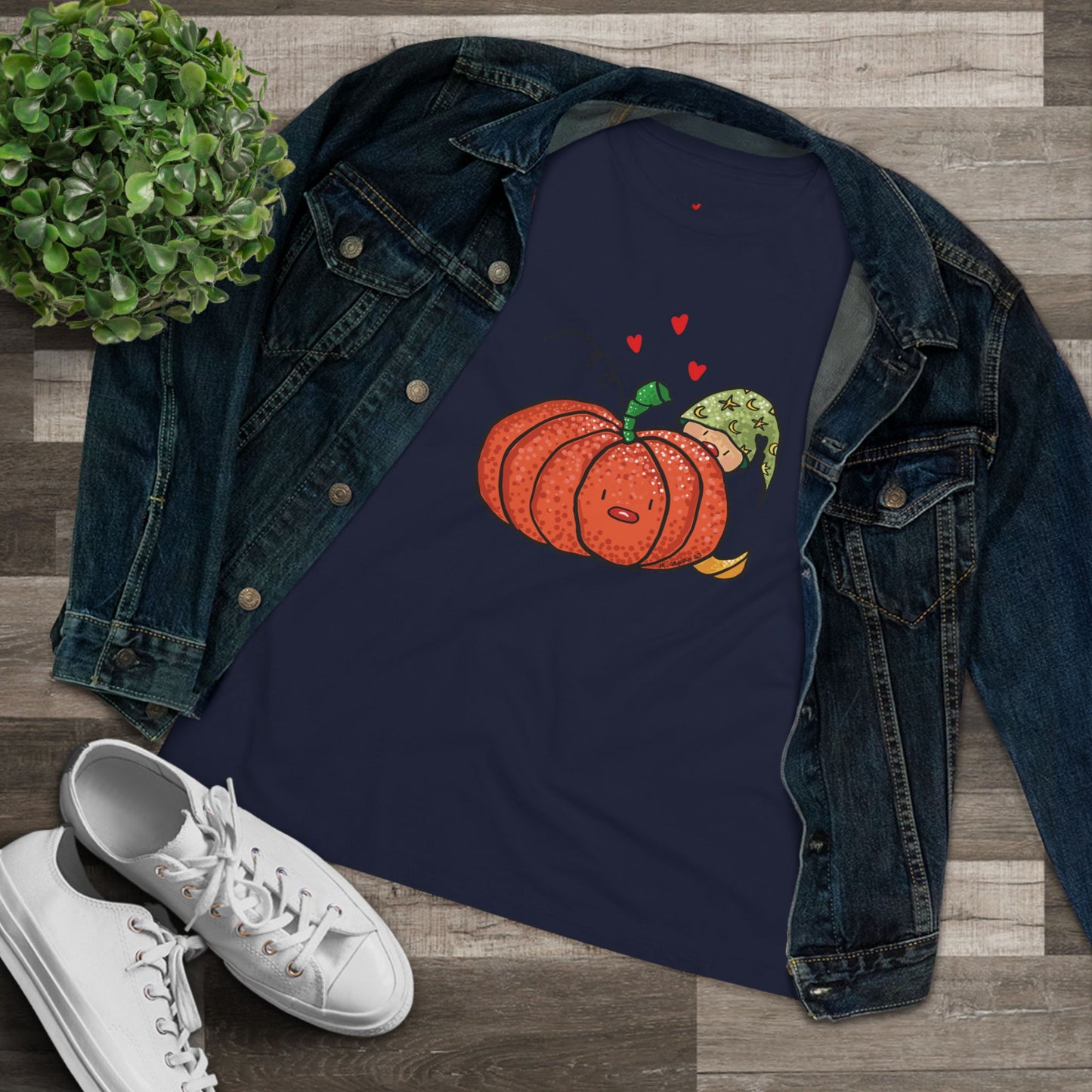 Funny Pumpkin Women's Cotton Tee - Cute Fall Shirt for Halloween and Harvest Celebrations