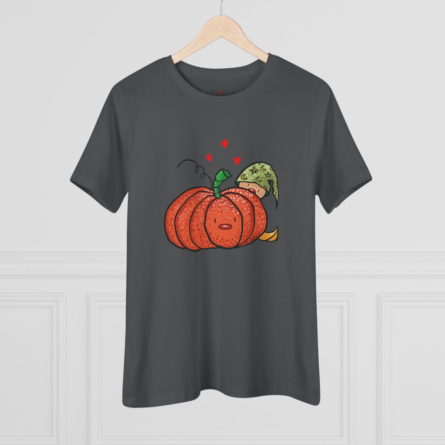 Funny Pumpkin Women's Cotton Tee - Cute Fall Shirt for Halloween and Harvest Celebrations