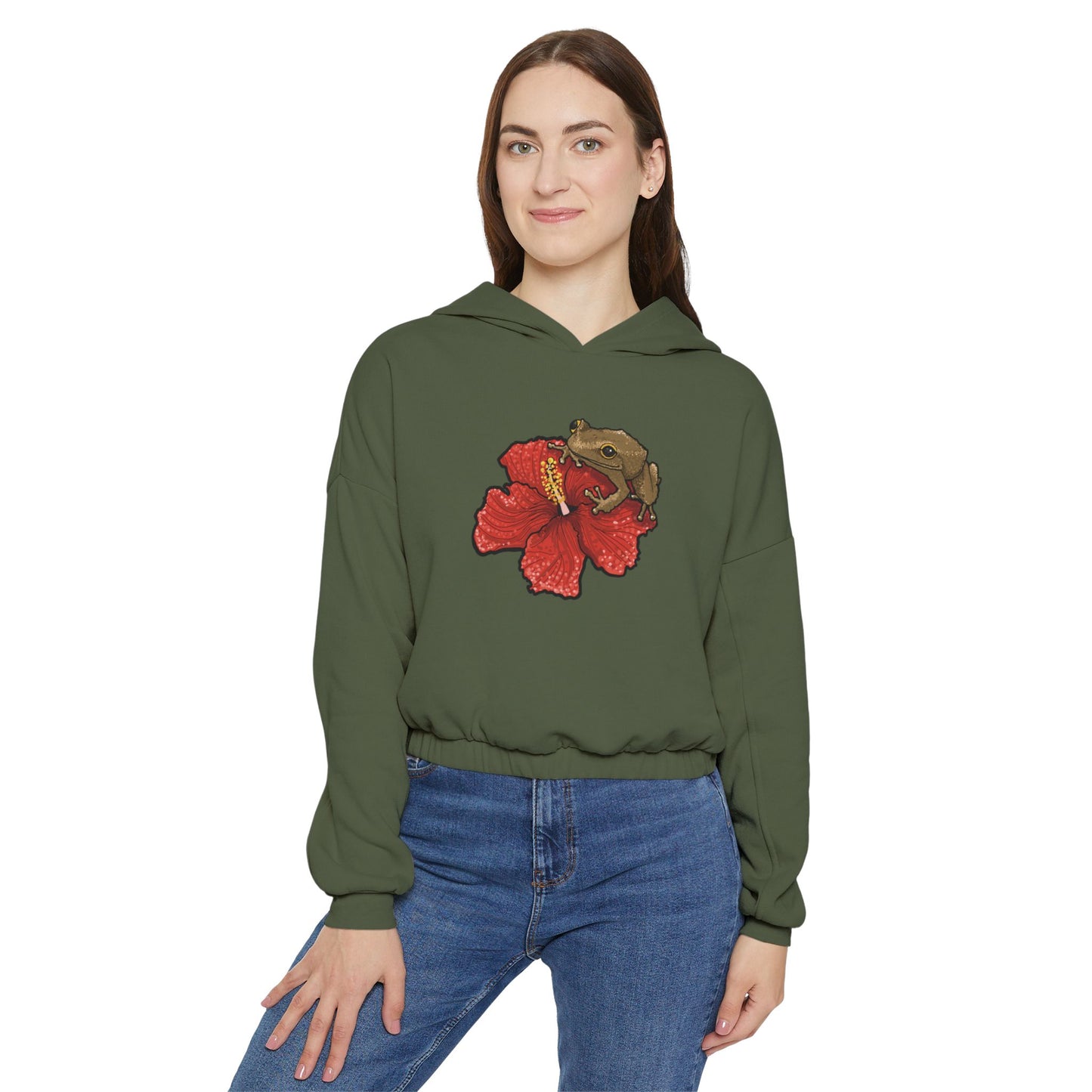 Coqui & Maga Flower Cinched Bottom Hoodie