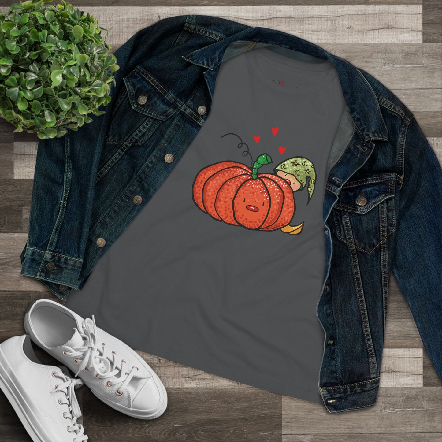 Funny Pumpkin Women's Cotton Tee - Cute Fall Shirt for Halloween and Harvest Celebrations