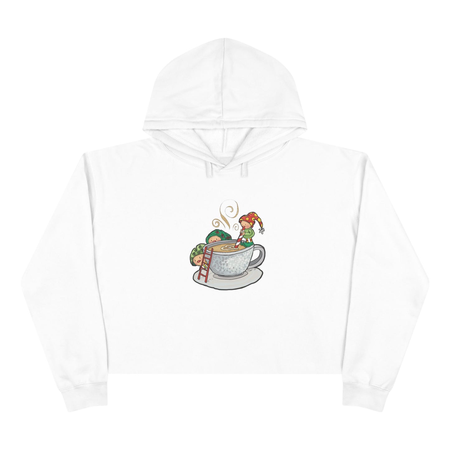Christmas coffee Crop Hoodie