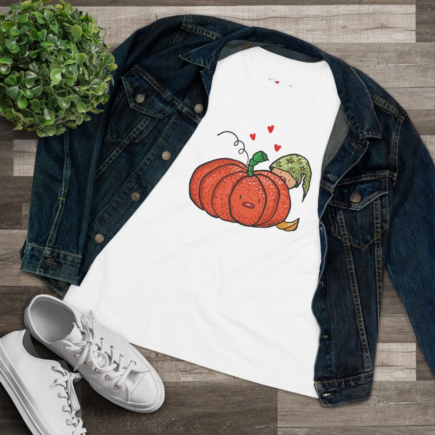 Funny Pumpkin Women's Cotton Tee - Cute Fall Shirt for Halloween and Harvest Celebrations