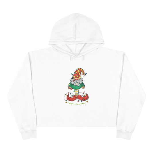 Christmas elf & lights Crop Hoodie