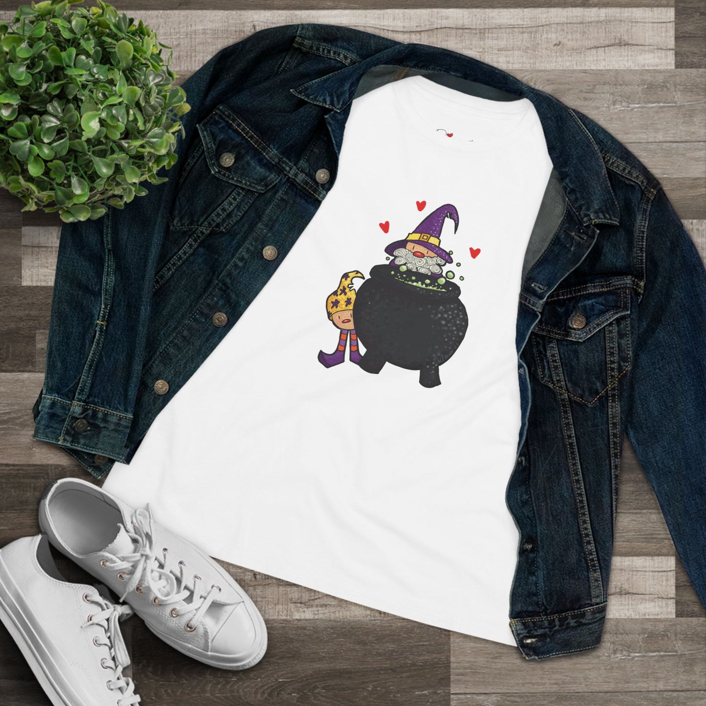 Spooky Witch Cotton Tee for Halloween Lovers