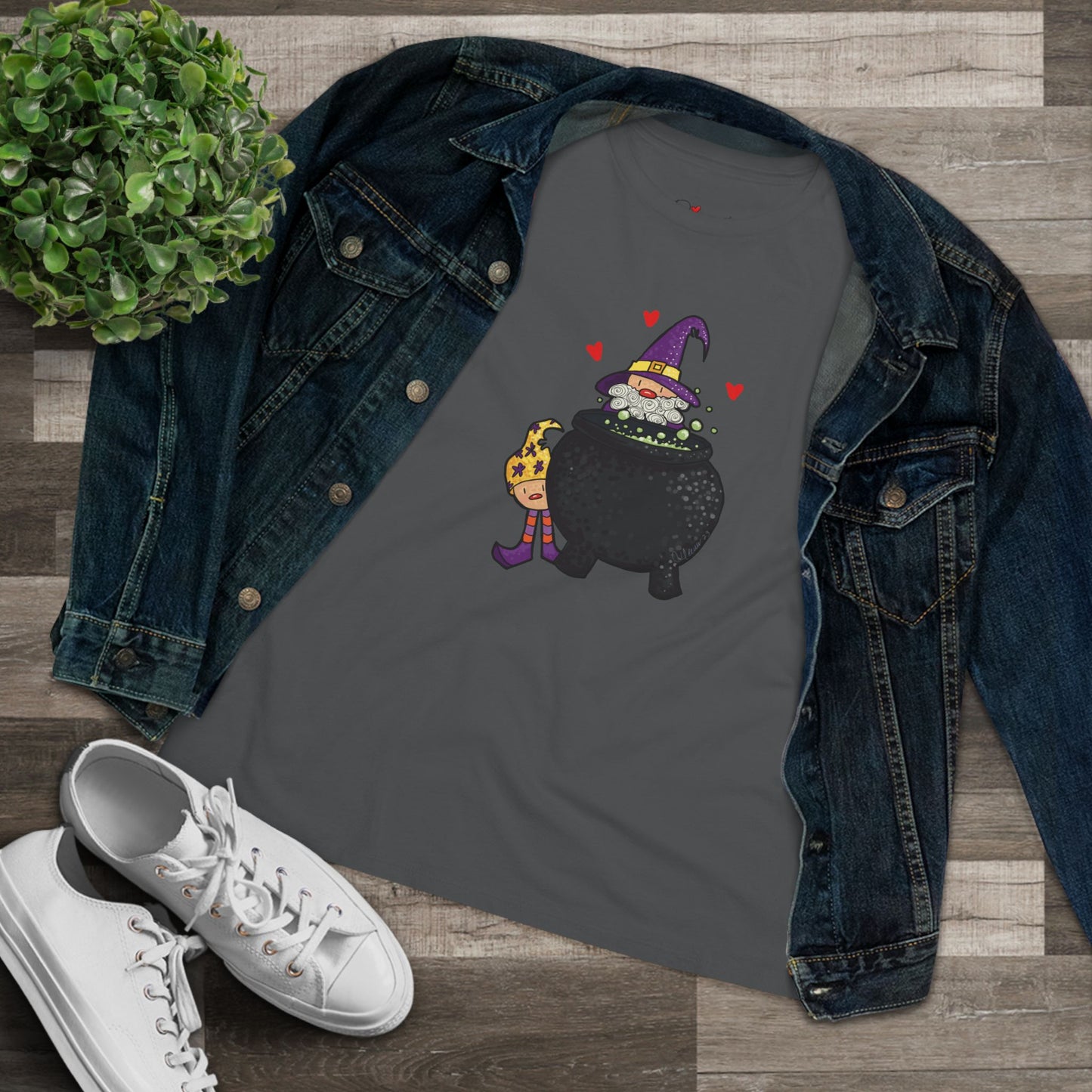 Spooky Witch Cotton Tee for Halloween Lovers