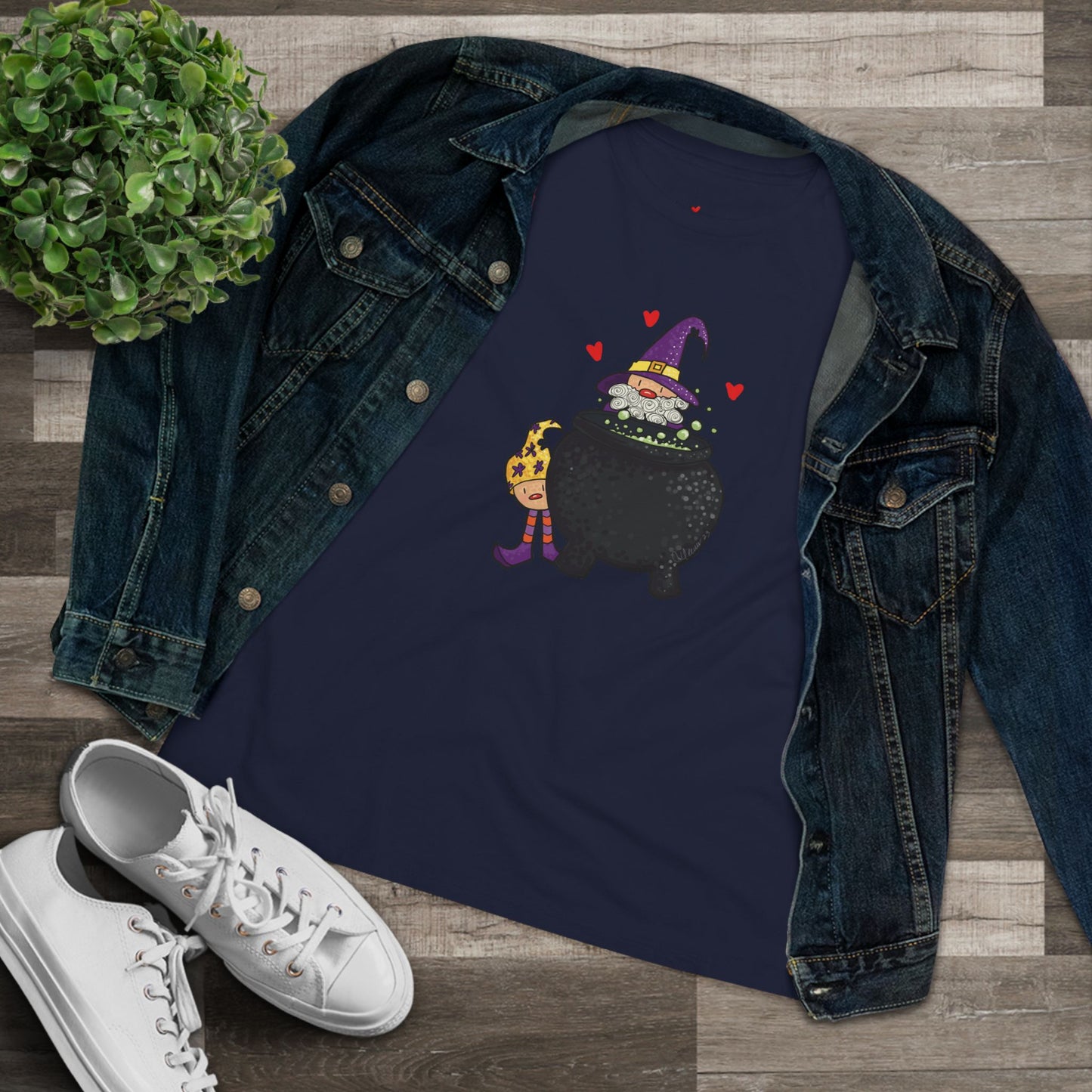 Spooky Witch Cotton Tee for Halloween Lovers