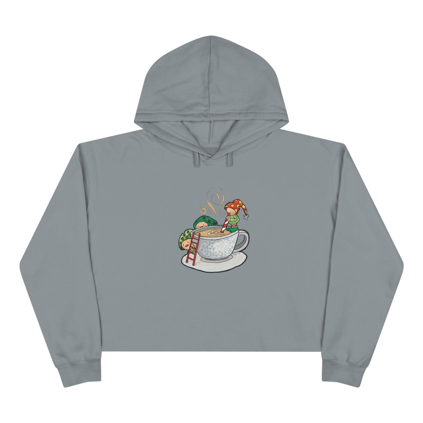 Christmas coffee Crop Hoodie