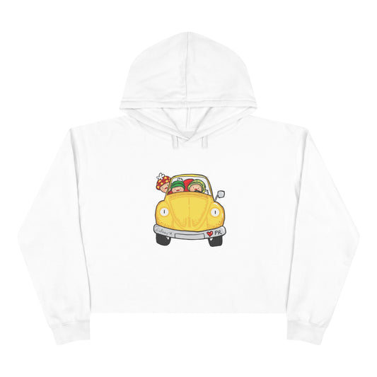 Christmas car  Crop Hoodie