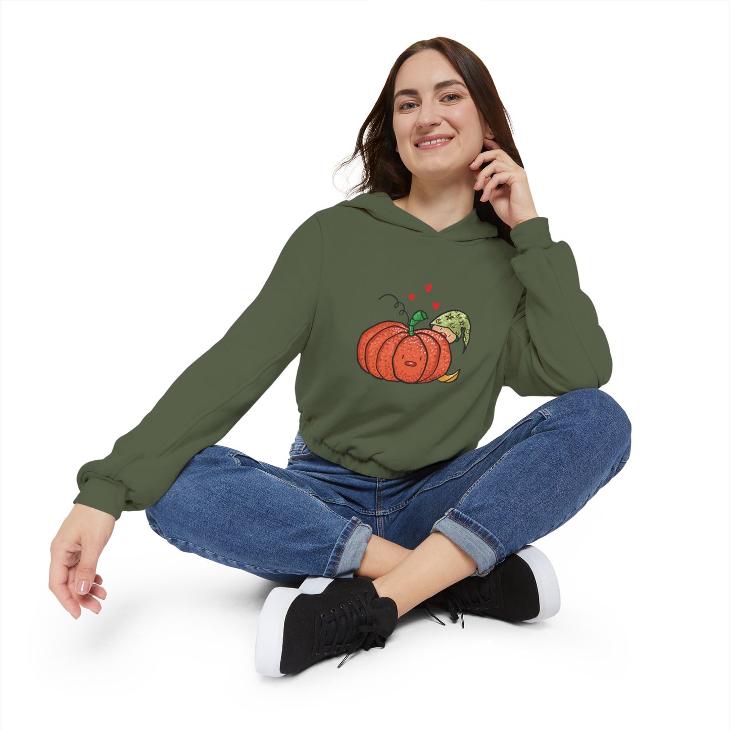 Pumpkin & Elf Cinched Bottom Hoodie