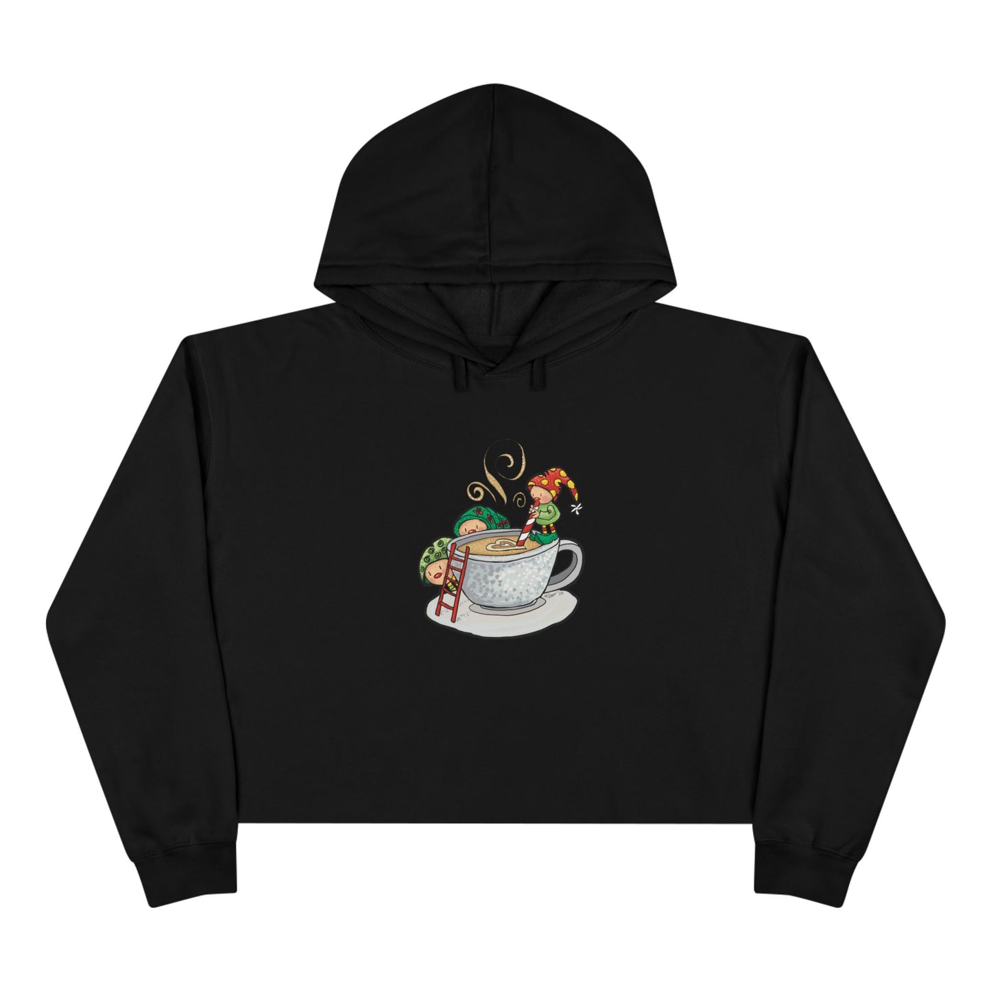 Christmas coffee Crop Hoodie