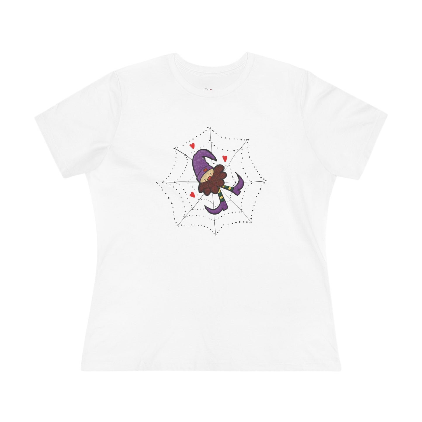 Spider web with Elf  Cotton Tee for Women