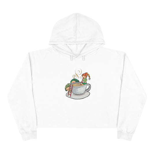 Christmas coffee Crop Hoodie