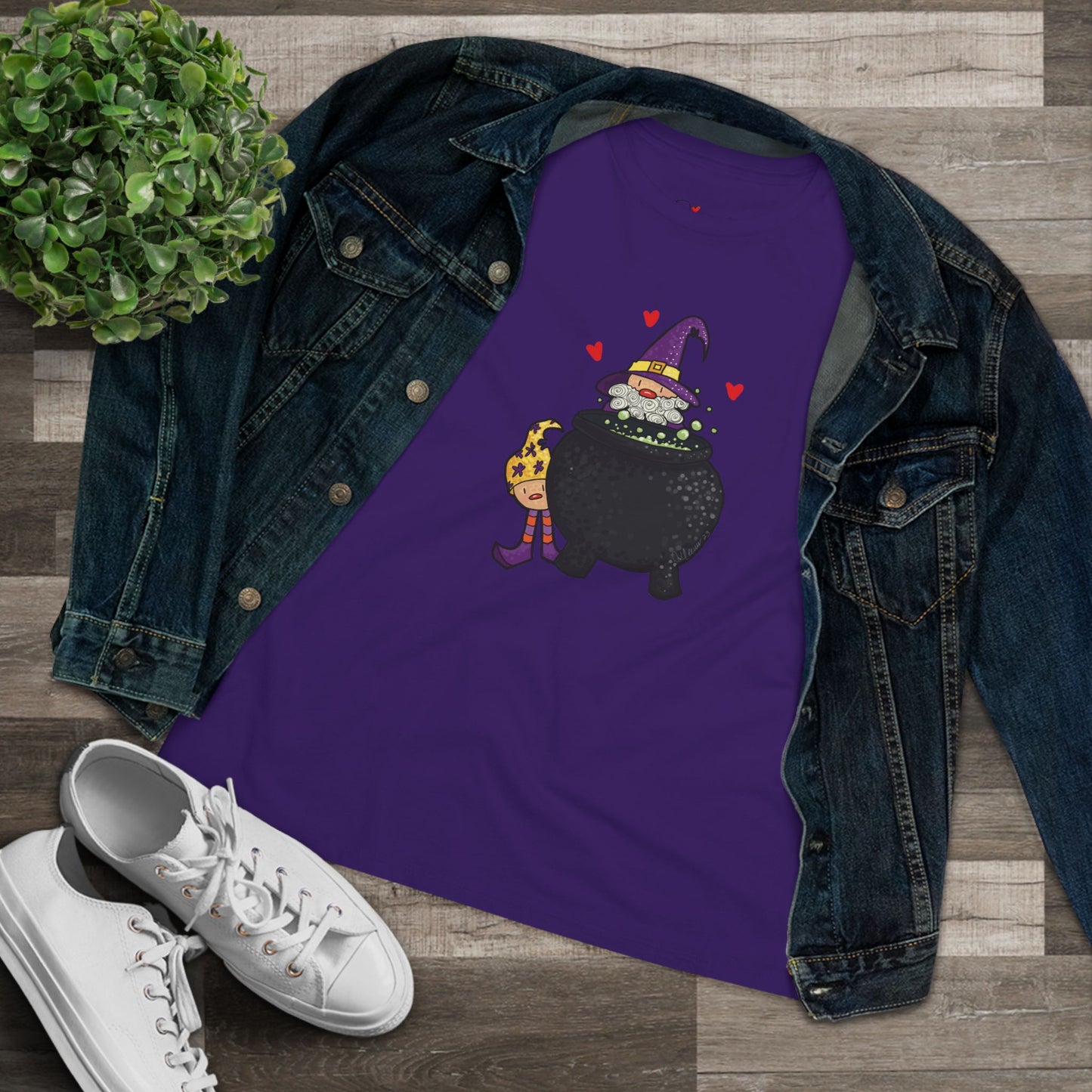 Spooky Witch Cotton Tee for Halloween Lovers